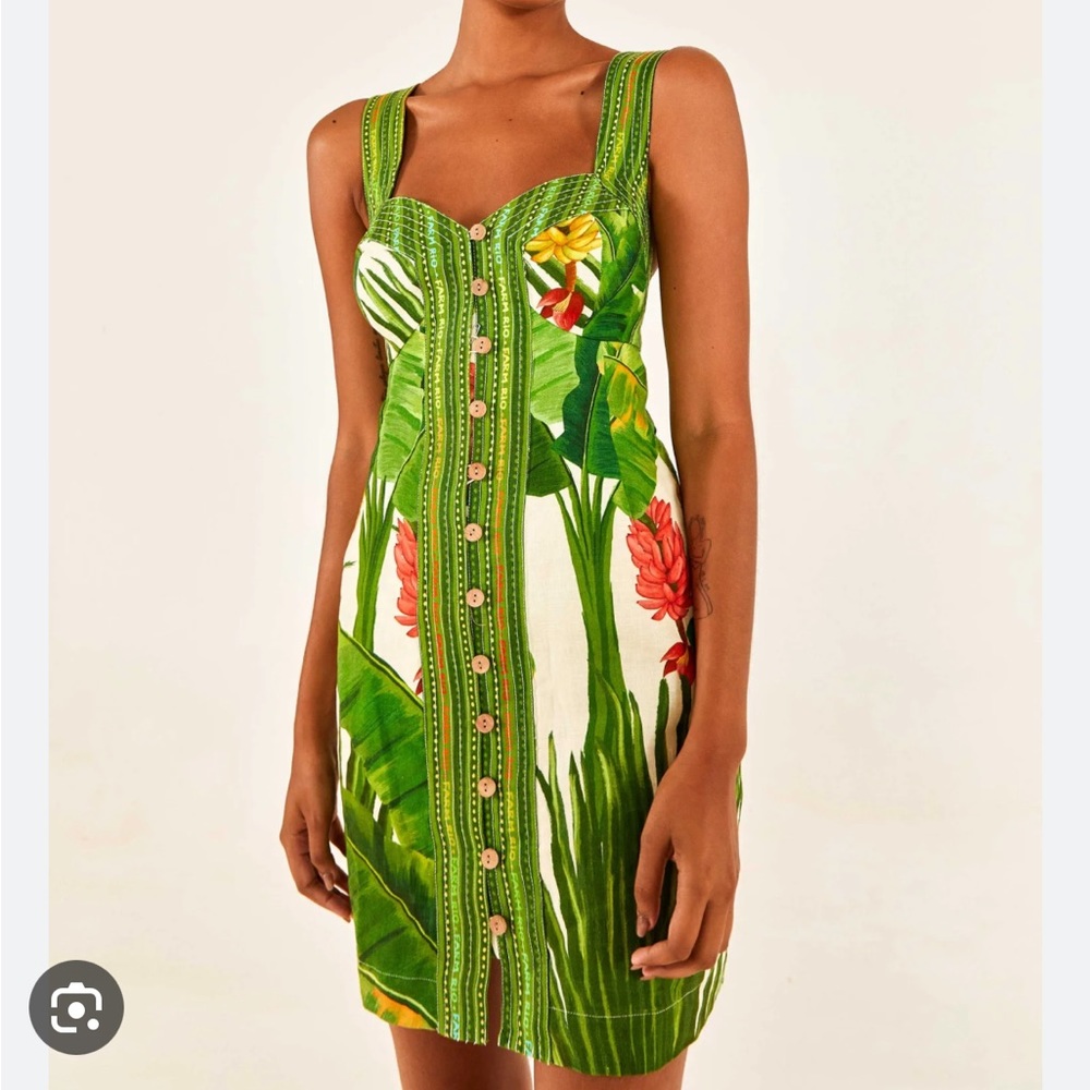 Farm Rio dress, XS, tropical prints, new with tag.